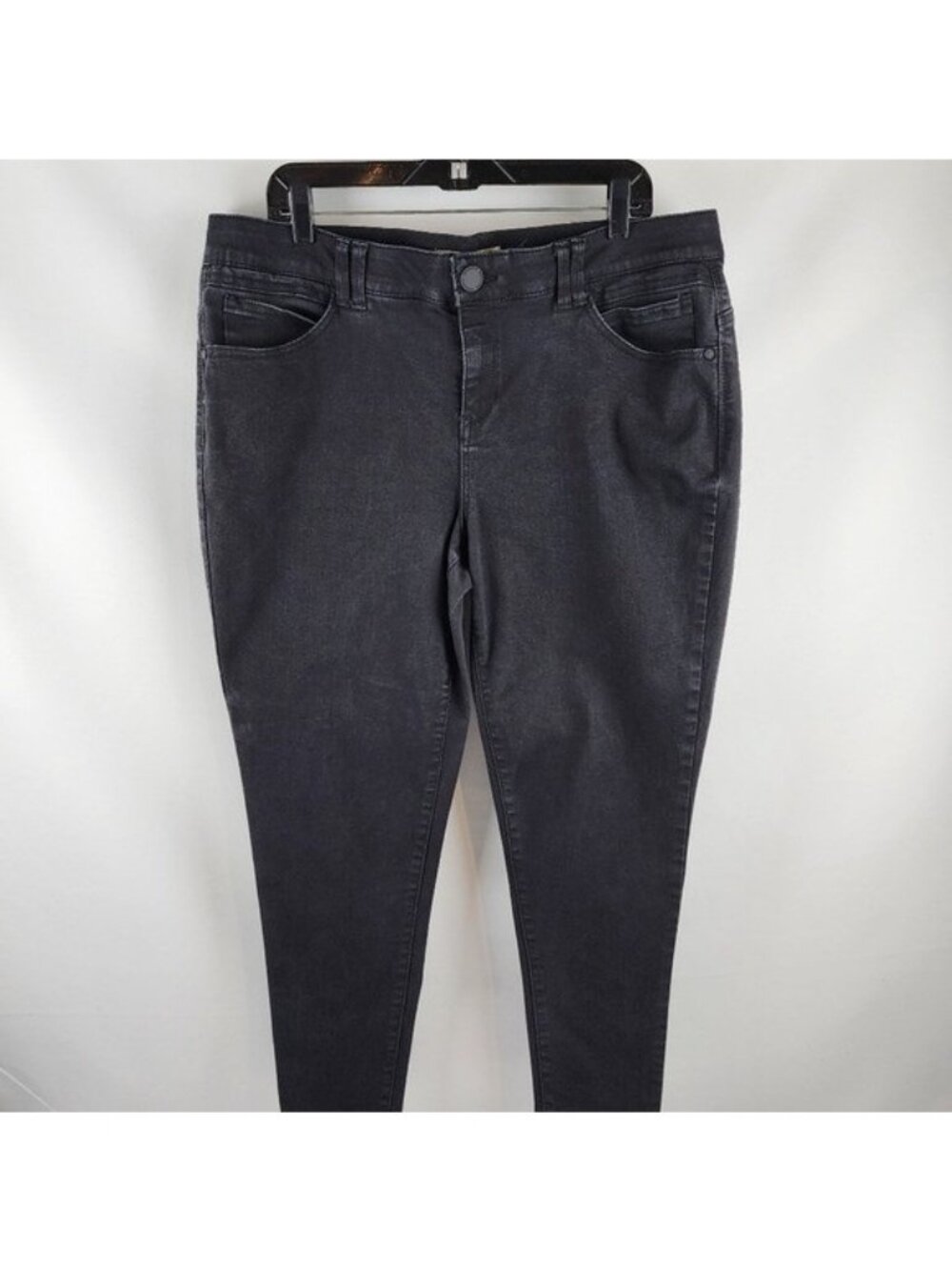 Democracy Jeans Womens Plus Size 18W Ab Technology Skinny Black Denim (37x27)